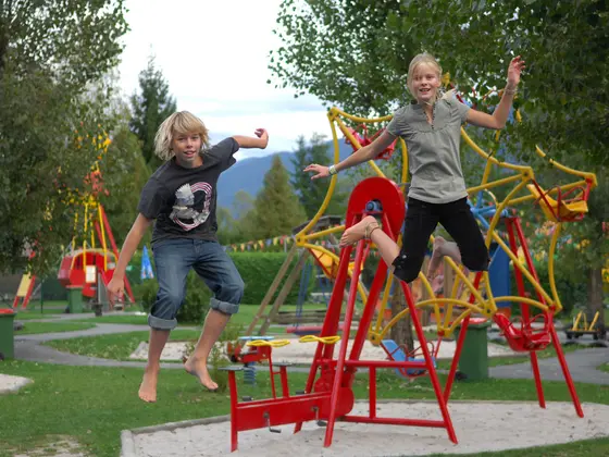 Children at the playground at Nassfeld Adventure Park.