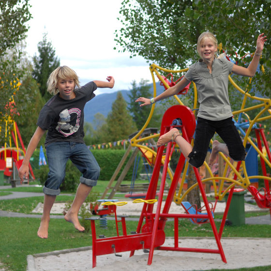 Children at the playground at Nassfeld Adventure Park.