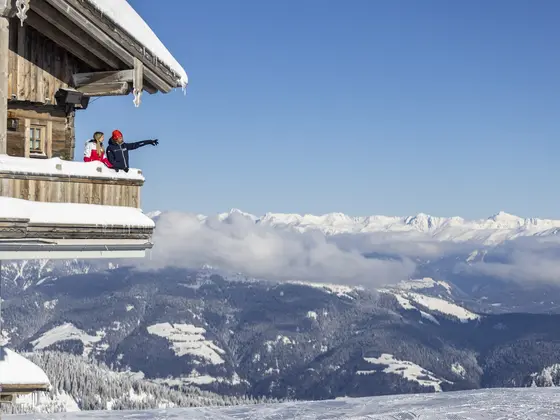 View from an alpine hut in winter (c) Martin Luegger. View from an alpine hut in winter (c) Martin Luegger.