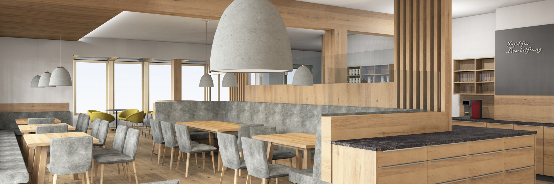 Rendering of the new breakfast room at Hotel Garni Zerza.