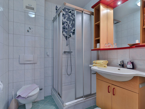 Bathroom in the apartment Hänsel & Gretel 1 in the Hotel Garni Zerza