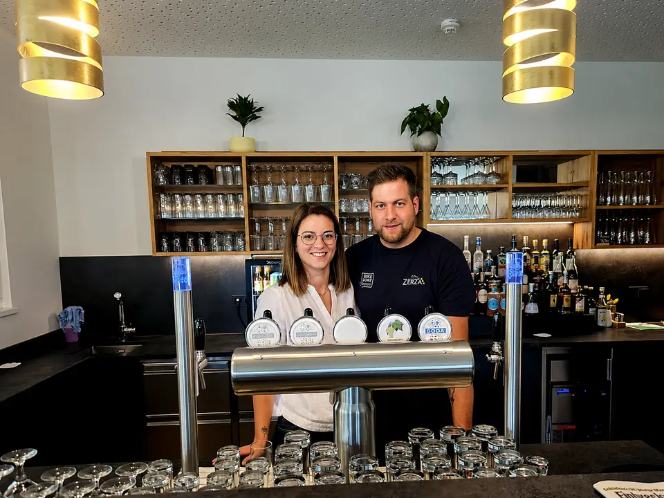 Kathrin and Andreas Zerza at the Vista Restaurant.
