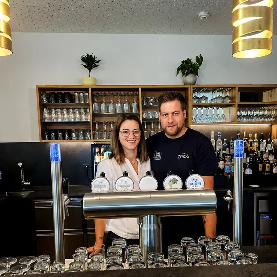 Kathrin and Andreas Zerza at the Vista Restaurant.