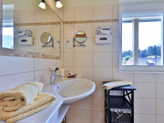 Bathroom in a Classic Double Room at Hotel Garni Zerza.