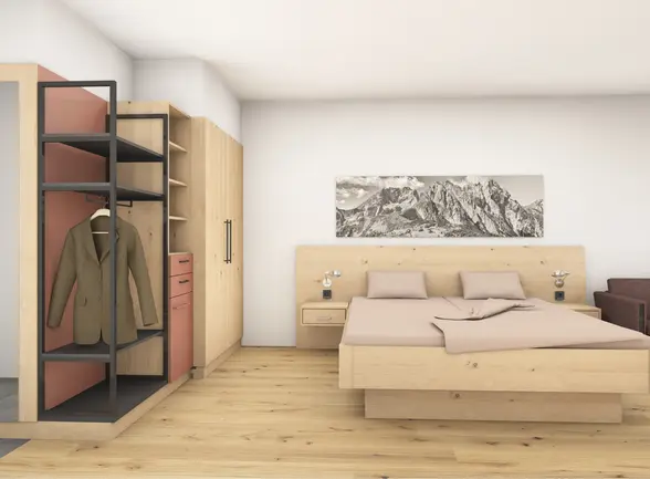 Rendering of the new room at Hotel Garni Zerza.