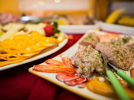 Breakfast buffet at the Hotel Garni Zerza.