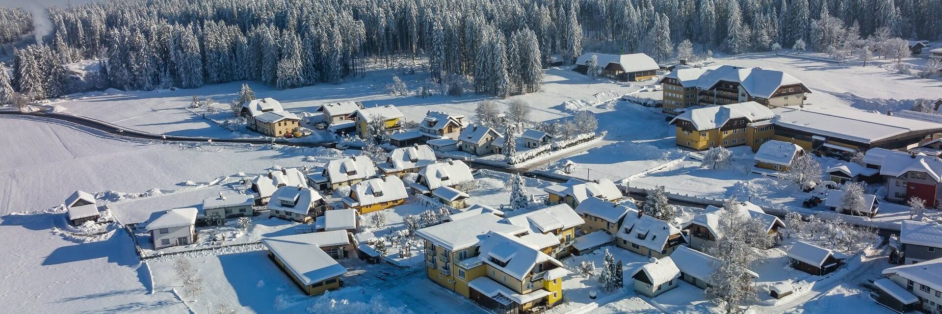 A bird's-eye view of Hotel Garni Zerza in Nassfeld.