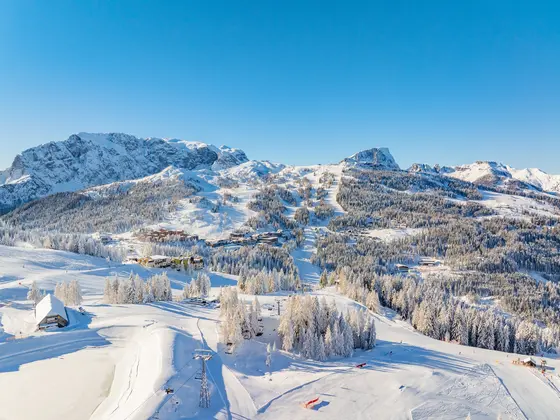 Aerial view of Nassfeld in winter (c) Peter Maier - nassfeld.at.