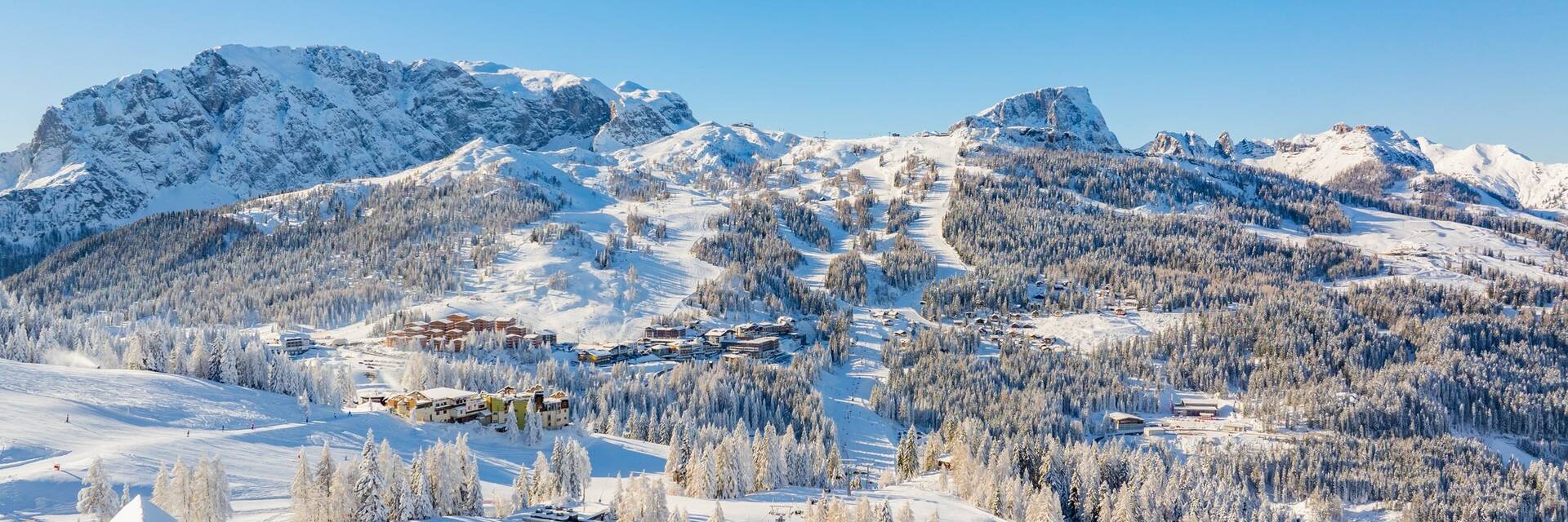 Aerial view of Nassfeld in winter (c) Peter Maier - nassfeld.at.