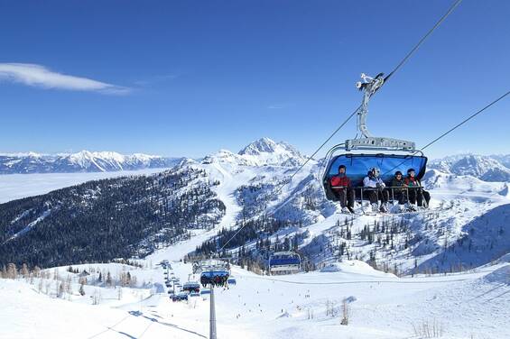 Gondola in the Nassfeld Ski Resort in Carinthia Gondola at the Nassfeld ski resort.