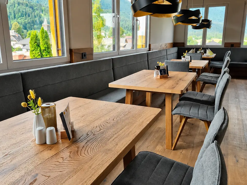Tables at the Vista Restaurant.