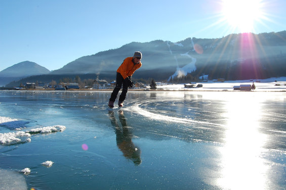 Ice skating on Lake Weissensee
