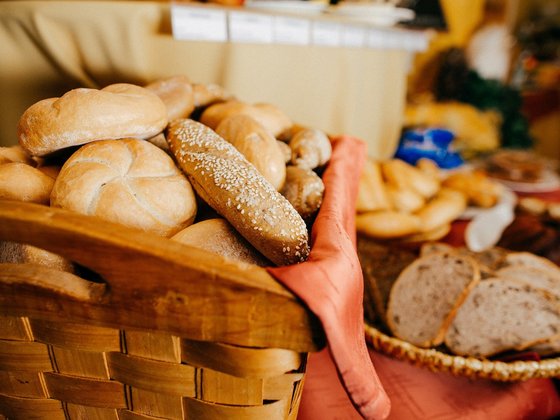 Fresh pastries at the breakfast buffet at Hotel Garni Zerza