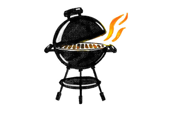 Drawing of a barbecue at the Hotel Garni Zerza