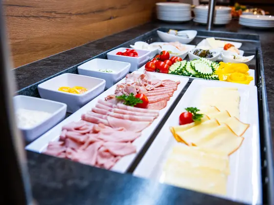 Cheese and cold cuts at the breakfast buffet in the Vista Restaurant.