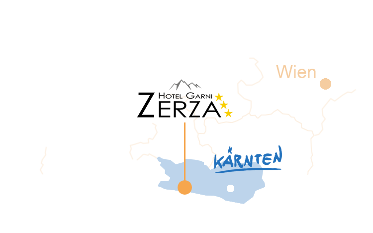 Location of Hotel Garni Zerza
